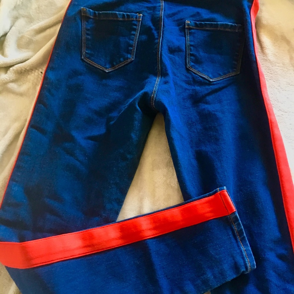 Red and blue jeans